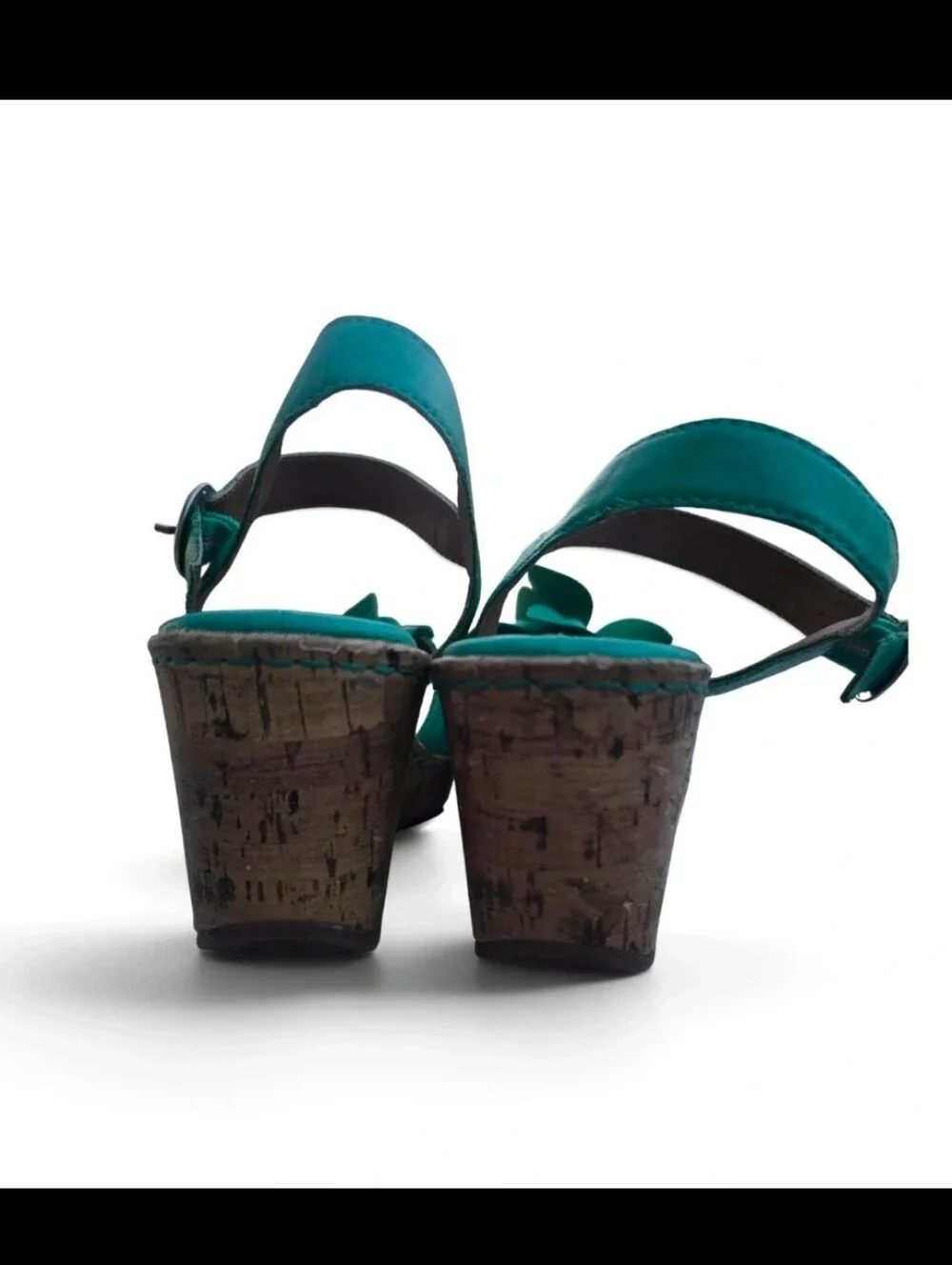 Jaclyn Smith Teal Floral Wedge Sandals